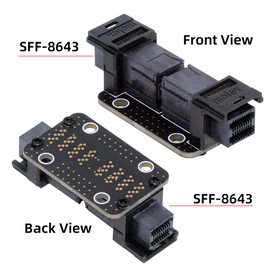 NFHK PCI-Express 4.0 Mini SAS HD SFF-8643 Female to SFF-8643 Female PCBA Coupler Adapter Extender