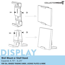 CollectorMount | ComicMount | Album Mount CD Mount Wall Display and Shelf Stand, Invisible Adjustable