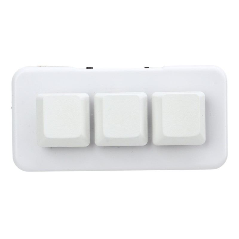 White Mini 3 Key Keypad ABS Bluetooth Receiver USB Comfortable