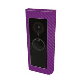 MightySkins Carbon Fiber Skin Compatible with Ring Video Doorbell Pro 2 - Solid Purple | Protective, Durable Textured Carbon Fiber Finish | Easy to Apply and Change Styles | Made in The USA
