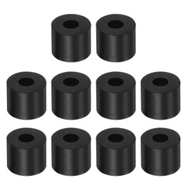 sourcing map 8pcs Rubber Spacer 1 Inch OD 0.4 Inch ID 0.87 Inch Thick Neoprene Round Anti Vibration Isolation Pads Isolator Rubber Washers Bushings for Home Cars Boat Accessories, Black