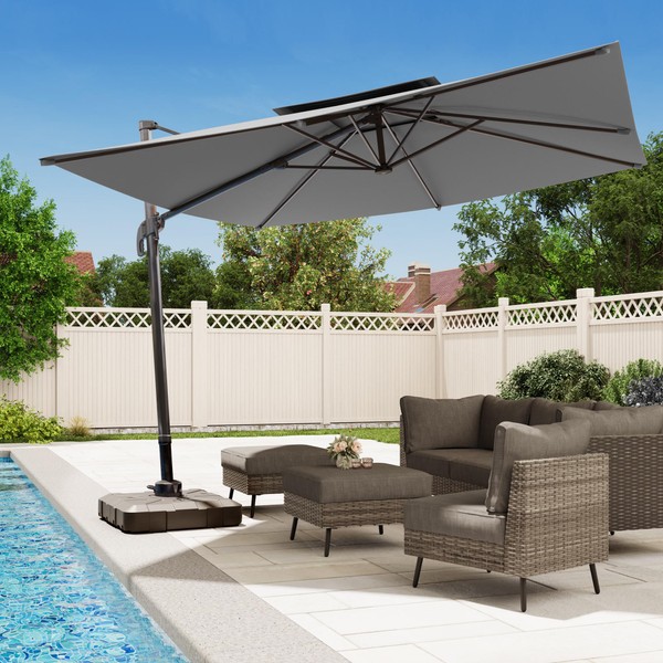LAUSAINT HOME 10 X10 FT Cantilever Patio Umbrella Double Top