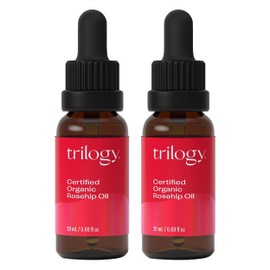 Trilogy Certified Organic Rosehip Oil Duo, Intensive Nourishment, Improves Appearance of Scars, Stretch Marks, Fine Lines, & Wrinkles, 0.68 fl oz each