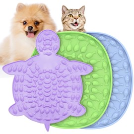 Licking Mat for Dogs & Cats, 3Pcs Dog Slow Feeder Lick Mat Cat Lick Pad with Suction Cups for Relieve Dog Anxiety and Boredom, Pets Bathing Grooming Training Calming Mat