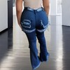 Bell Bottom Jeans for Women Ripped Elastic High Waisted Destroyed