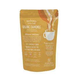Two Leaves and a Bud Organic Chamomile Tea Bags, Naturally Caffeine Free, Whole Leaf Herbal Chamomile Tea in Compostable Sachets, 50 Count (Pack of 1)