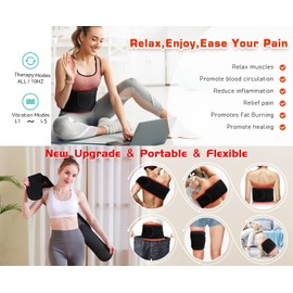 Topcupro Red Light Therapy Belt - Red Light Therapy Device with Vibration Red Light Wrap Body Massage Pad - Infrared Light Therapy for Body Relief, Recovery - Near Infrared Light