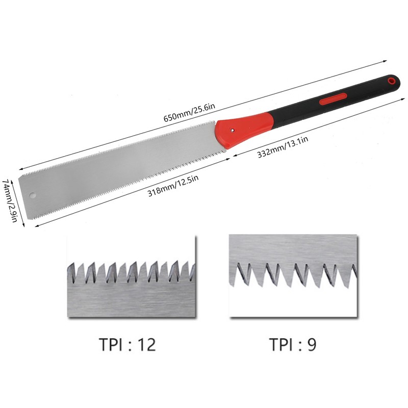 DoubleSided Saw TPR Handle Double Edge Handsaw for Woodworking Cutting