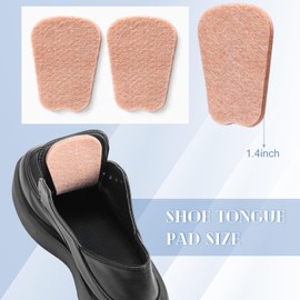 Shyyween 4 Pairs Felt Tongue Pads for Shoes Soft Adhesive Thick Shoe Tongue Pads Non Slip Cushion Inserts for Men and Women(Skin Color)