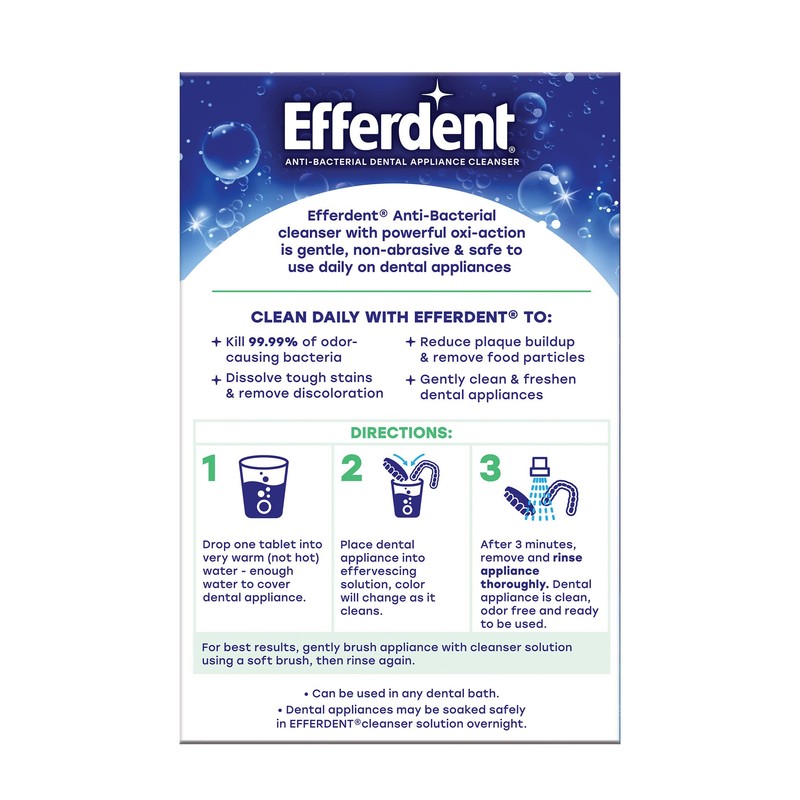 Efferdent Retainer Cleaning Tablets, Denture Cleaning Tablets for Dental Appliances,