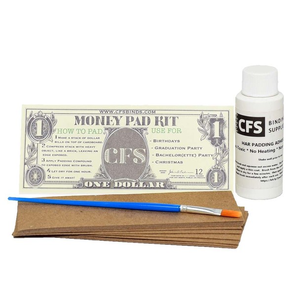 Money Pad Kit - DIY Padding Kit - Includes 2oz of HAR Precision Padding Compound - USA Made Recycled chipboard and a pad Brush