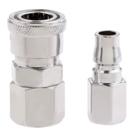 Air Line Hose Fittings 1/4" BSP Female Thread Quick Release Coupler Connector-Pack of 2