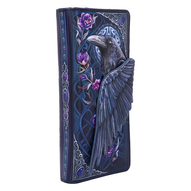 Nemesis Now Ravens Flight Black Wing Floral Embossed Purse Wallet,