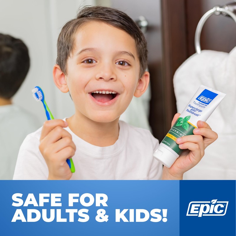 Epic Xylitol Toothpaste for Adults - Fluoride-Free Toothpaste with 25%