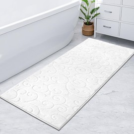 HEBE Bathroom Rugs Runner 60''x24'' Luxury Bath Mat Non Slip Long Bath Rugs for Bathroom Absorbent Microfiber Area Rug Runner Super Soft Machine Washable Plush Mats for Shower Floor