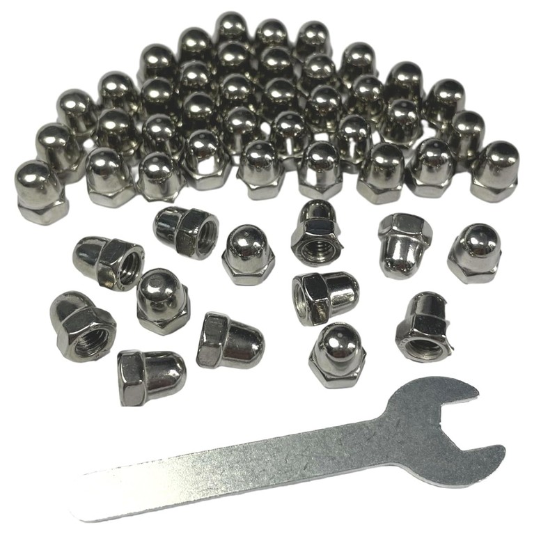 ZDingTech 50pcs M5-0.8 Acorn Cap Nuts,M5-0.8 Cap Nuts,Acorn Hex Cap
