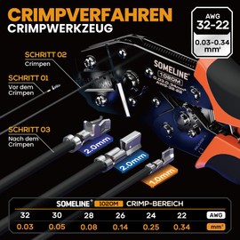 SOMELINE Crimping Pliers JST Connector Set, 21 Types SH 1.0 mm/PH 2.0 mm Connector, 0.03-0.34 mm²/AWG 32-22 Ratchet Crimping Tool for JST, Molex, TE 1.0 mm-2.0 mm Pitch Plug