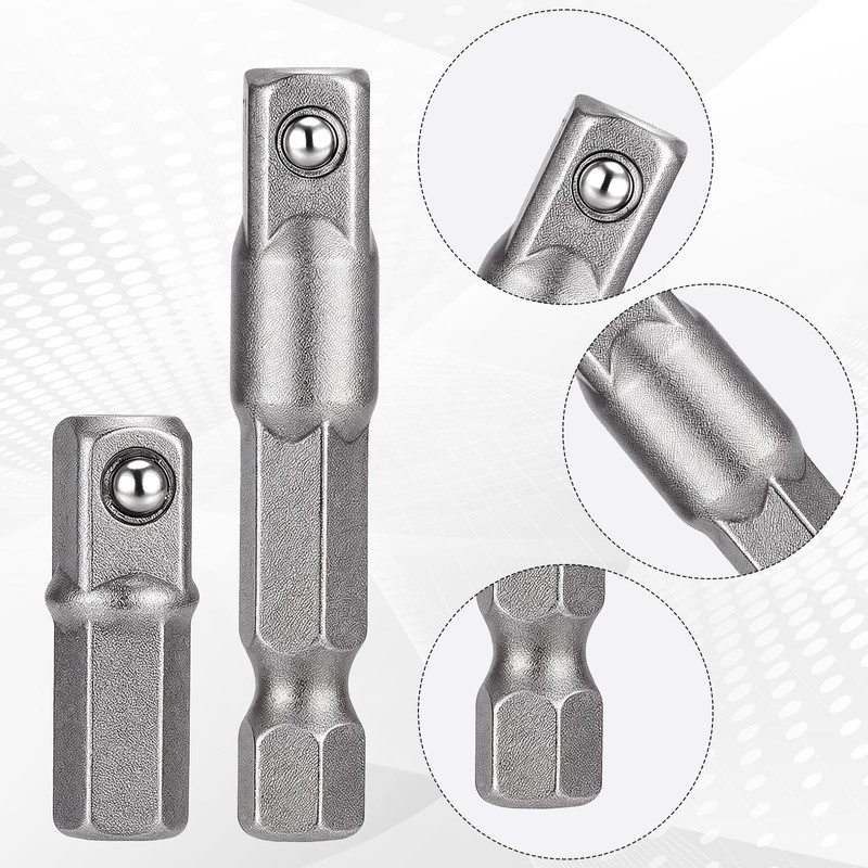BOHUIZ 4 Pack 1/4 Hex to Socket Adapter, Impact Socket