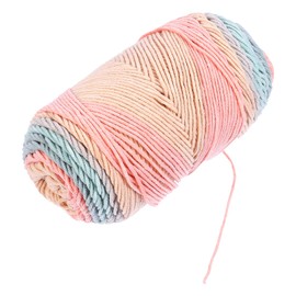 OSALADI 1 Roll DIY Cotton Knitting Cord Soft Braided String for Crafting Doll Decor Strand Rainbow Yarn Gentle Material for Easy Weaving