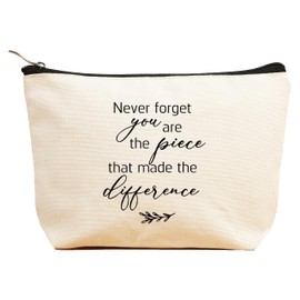 Never Forget You Are the Piece-Thank You Gifts for Colleague Women-Appreciation Gifts for Boss Co-workers,Teachers,Nurse,Friends-Promotion Farewell New Job Gift-Makeup Bag,Cosmetic Pouch,Travel Case
