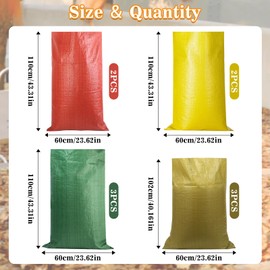 IETWATE Pack of 10 PP Fabric Bags, Sandbags for Filling, Sandbag Flood Protection, Grain Bag, Unprinted, Transport Bag and Storage Bag for Feed, Cereals, Leaves, Vegetables, Construction Gravel