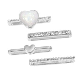 BIUDECO 4pcs Smartwatch Band Ring Adorns for Silver Decorative Loop Charms Lightweight Design Elegant Watch Strap Accessories for Women