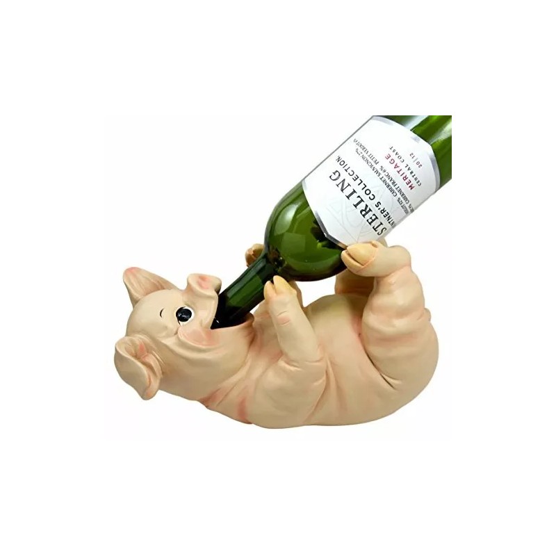 Ebros Pork Chops Pig Wine Holder Figurine Sculpture Kitchen Hosting