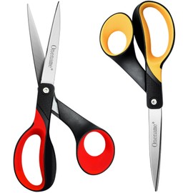 OneName Left Handed Scissors,8 Inch Lefty Scissors All Purpose,Stainless Steel Sharp Blade Soft Comfort-Grip Left Handed Scissor Adults,Great for Office,Home,Sewing,School Crafting 2 Pack