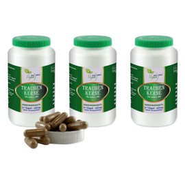 VITAIDEAL Vegan® Grape Seeds (OPC, Vitis vinifera L) 3 x 360 Vegetable Capsules each 620 mg Pure Natural without Additives.