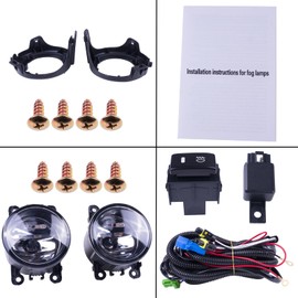 Prefer Warehouse One Set Fog Light Lamps W/Brackets Switch Wiring Compatible With Nissan Frontier 2005-2009/ Pathfinder 2005-2012(W/Painted Bumper) Replaces 26155EA525 NI2592120 195786009 195786001