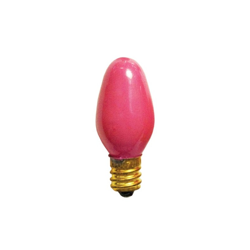 Bulbrite 7C7P 7W C7 Christmas Light, Ceramic Pink