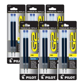 Value Pack of 6 - Pilot G2 Gel Ink Refill, 2-Pack for Rolling Ball Pens, Fine Point, Blue Ink (77241)