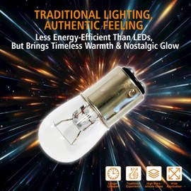 Lanuovx 10Pack 1004 12V BA15s Tail Brake Turn Signal Lights, Super Bright, Long Life Interior Dome Glove Box Courtesy Light Universal Fit for RVs, Boats, Classic Cars, Utility Trailers