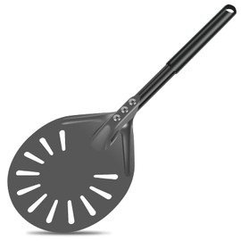 YMKWZ Pizza Turning Peel with Long Handle Aluminum Pizza Peel Spinner Perforated Pizza Turner Spinner Non-Stick Pizza Paddle 15.7×5.9×8.46 Inch Scratch Resistant Pizza Peel Paddle for Home Oven