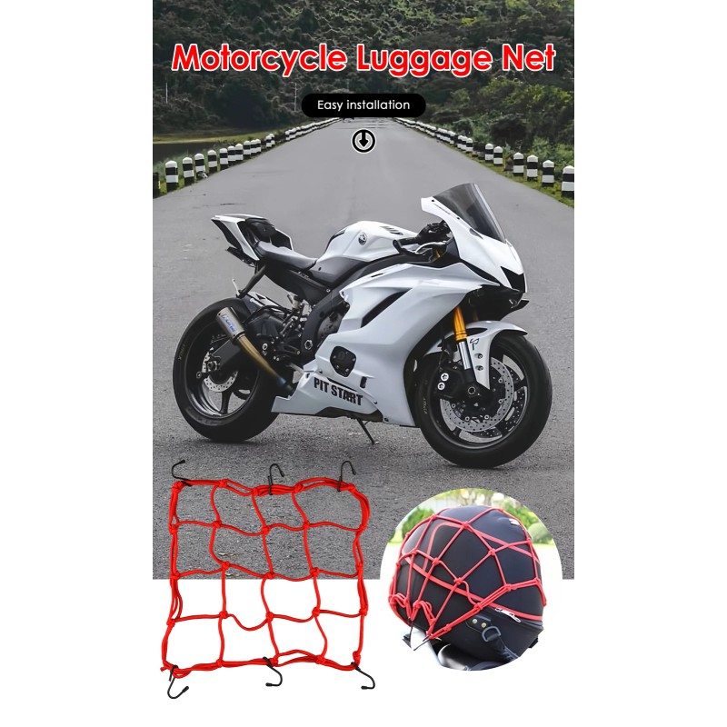 Unbranded 2X Cargo Net Motorcycle Helmet Mesh Luggage Tie Down