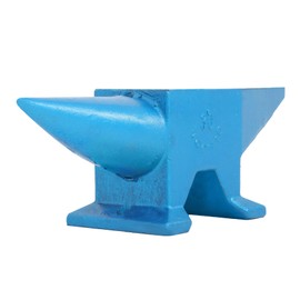 waltyotur 1 Pcs 66 lb Steel Horn Anvil Blue Double Angle Steel Anvil, Large Countertop and Stable Base, with Round and Square Hole for hammering,straightening, and Shaping workpieces