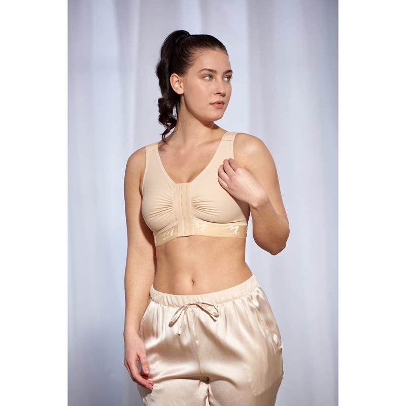 MARENA B2 Flexfit Adjustable Sport Shirred Front Shoulder Closure Bra,