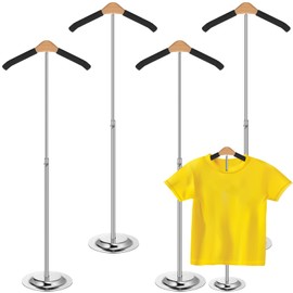 Adjustable Child T Shirt Display Flexible Shoulder Stand Shirt Rack Portable Hanging Black Metal Clothes Hanger Rack for Clothing Garment Coat Retail Vendor, Height 16-27.9 Inch (4 Pcs)
