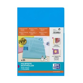 Elba 76442VI Flush Folder See-Through for DIN A4 PVC 150 Micron Pack of 25 Blue
