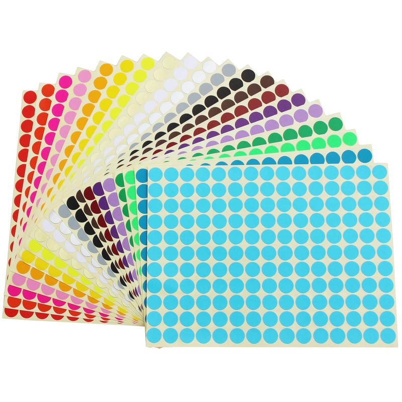16500 Count 10mm Diameter Round Dot Stickers Color Coding Labels,