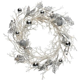 Light-Up White Winter Wreath Christmas Decoration