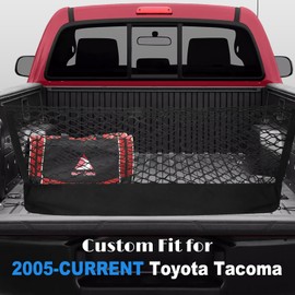 for Toyota Tacoma Envelope Style Truck Bed Cargo Net - Fits 2005-2024 Toyota Tacoma Accessories Cargo Net for Pickup Truck Bed - Free Storage Bag - Heavy Duty Carabiners