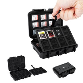 KIWIFOTOS Hard Case with 114 Slots Waterproof Portable Case Fits 22x SD, 76x Micro SD and 16x CF Express Type B & XQD Card Slot, EVA Foam Shockproof Large