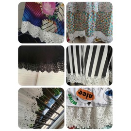 WANYI 2 Yards 12 cm Lace Ribbon Decorative Ribbon Elegant Wide Border Ribbons for Crafts Gift Ribbon Lace Lace Trim Ribbon for Curtain Tablecloth Sewing Crafts (White)