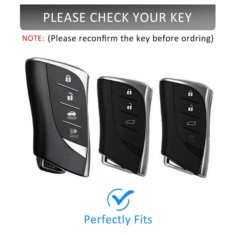 Qunzes Key Fob Cover with Heavy-duty Keychain for Lexus ES