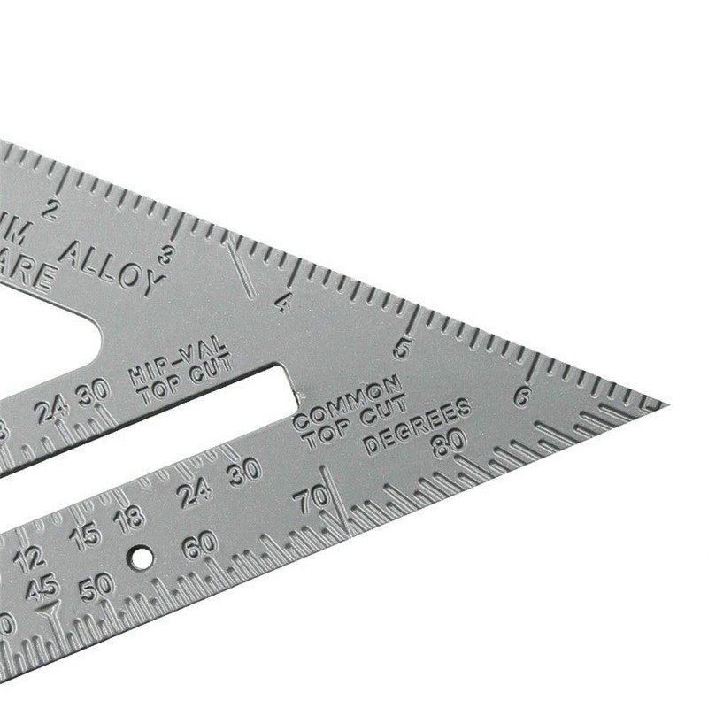 Aluminum Alloy Roofing Square,7" Rafter Angle Measure Triangle Guide Angle