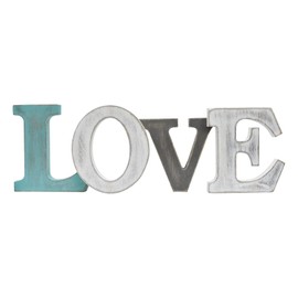 Rustic Wood Love Sign Mother's Day Decorations, Decorative Cutout Word Sign Wall Decor, Wooden Love Word Sign Freestanding Block Letters