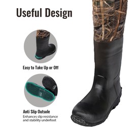 8 Fans Hunting Waders for Kids, Neoprene Youth Fishing Waders with Boot, Lightweight Chest Waders for Toddler Children (Next Camo Evo(s), 2T)