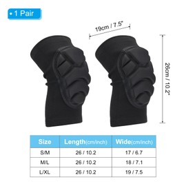 PATIKIL L/XL Knee Pads, 2 Pack Thick Sponge Anti-slip Collision Avoidance Knee Sleeve Knee Protection Pad with Soft Foam and Gel Cushion for Men Women Gardening Work, Black