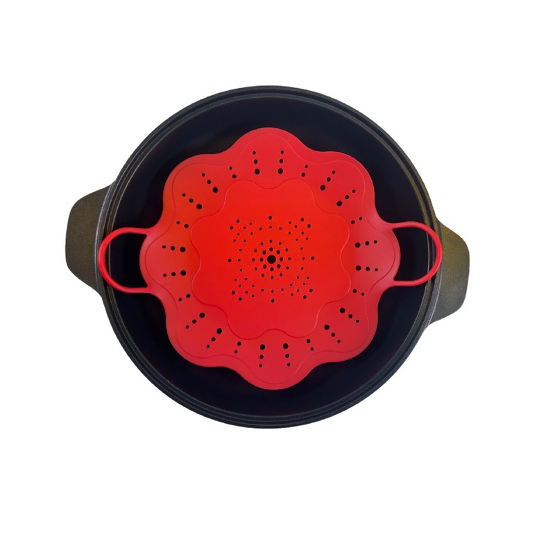 Invisioncorp Silicone 11" Large Steamer Basket, Microwave Insert for Pot